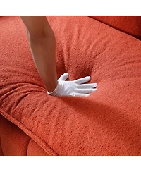 Streamdale Furniture Streamdale Sleeper Sofa Bed with Teddy Chaise - Orange