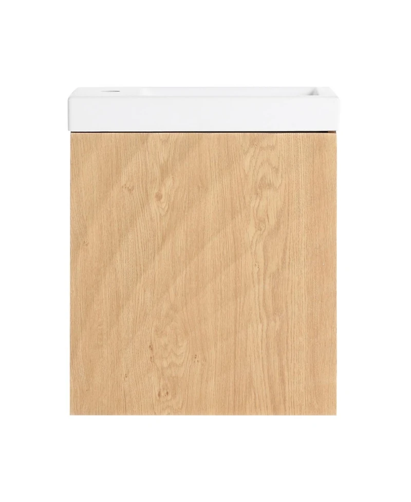 Streamdale Furniture 18.5" Wall-Mount Vanity, Resin Sink, Soft Close