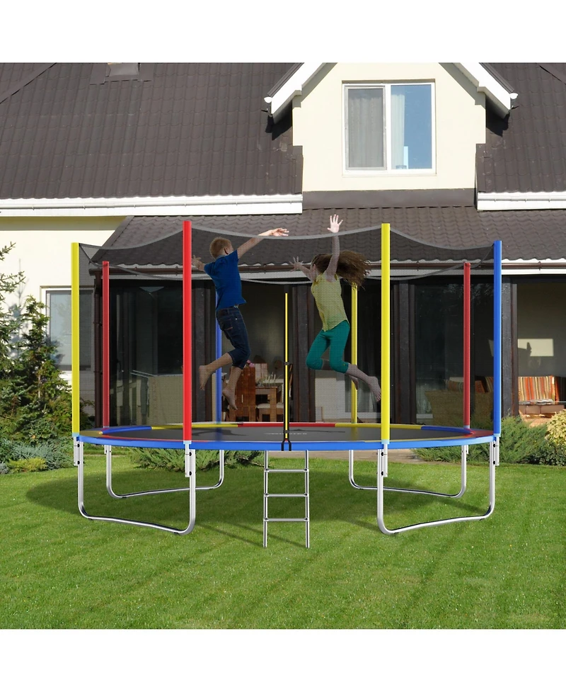 Gymax 12FT Trampoline Spring Cover w/Split Design Waterproof Surface Epe Foam Padding