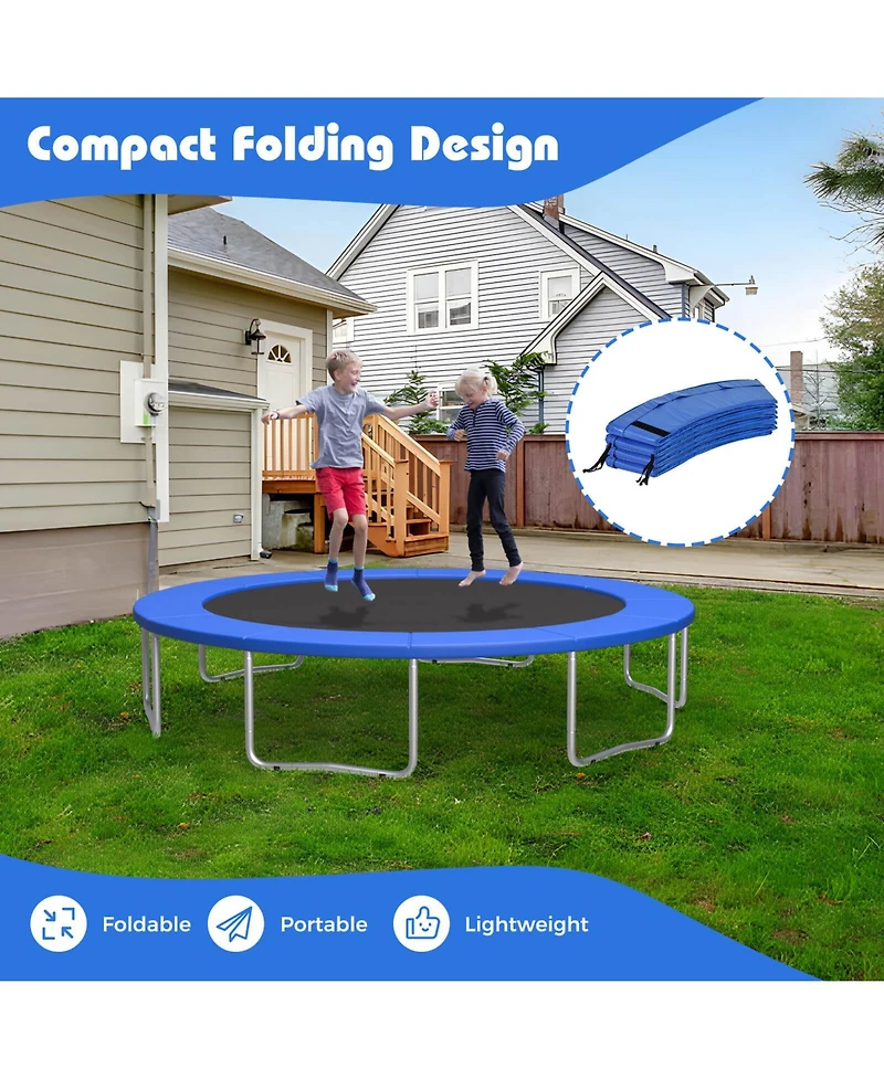 Gymax Universal 15FT Split Trampoline Spring Cover w/Hook & Loop Fastener Waterproof