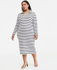 On 34th Trendy Plus Kerry Stripe Sailor Midi Dress, Macy's Exclusive