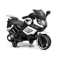 Hongge Kids Electric Ride On Motorcycle with Training Wheels and Realistic Driving Features