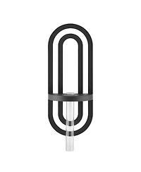 Danya B Jacob Modern Black Metal Double Oval Frame Clear Glass Wall Mounted Vase