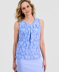 Kasper Women's Burnout Floral Sleeveless Top