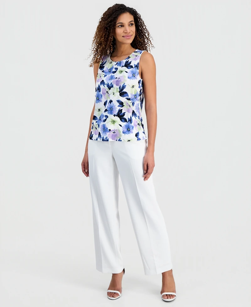 Kasper Women's Sleeveless Shirred-Neck Shell