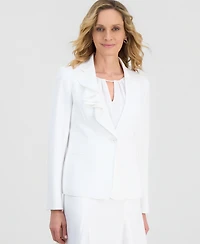 Kasper Women's Ruffle-Lapel One-Button Blazer