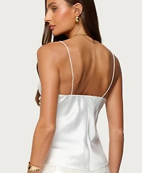 Edikted Women's Jema Cupped Satin Effect Top