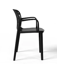 WestinTrends 3-Piece Outdoor Indoor Metal Patio Dining Table Set With Stackable Chairs