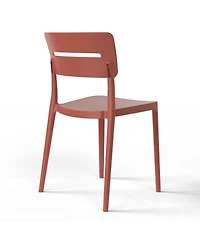 WestinTrends 5-Piece Outdoor Indoor Round Metal Patio Dining Table Set With Stackable Chairs