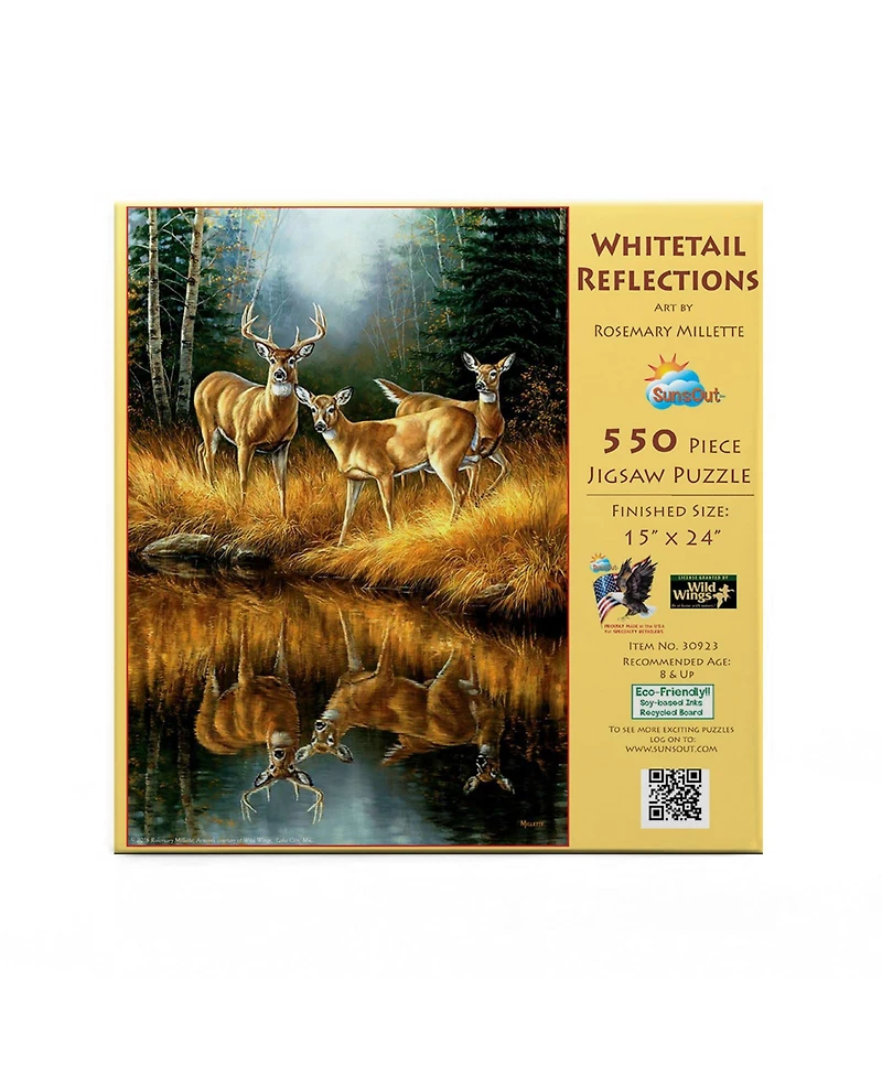 SunsOut Whitetail Reflections 550 piece Jigsaw Puzzle for Adults