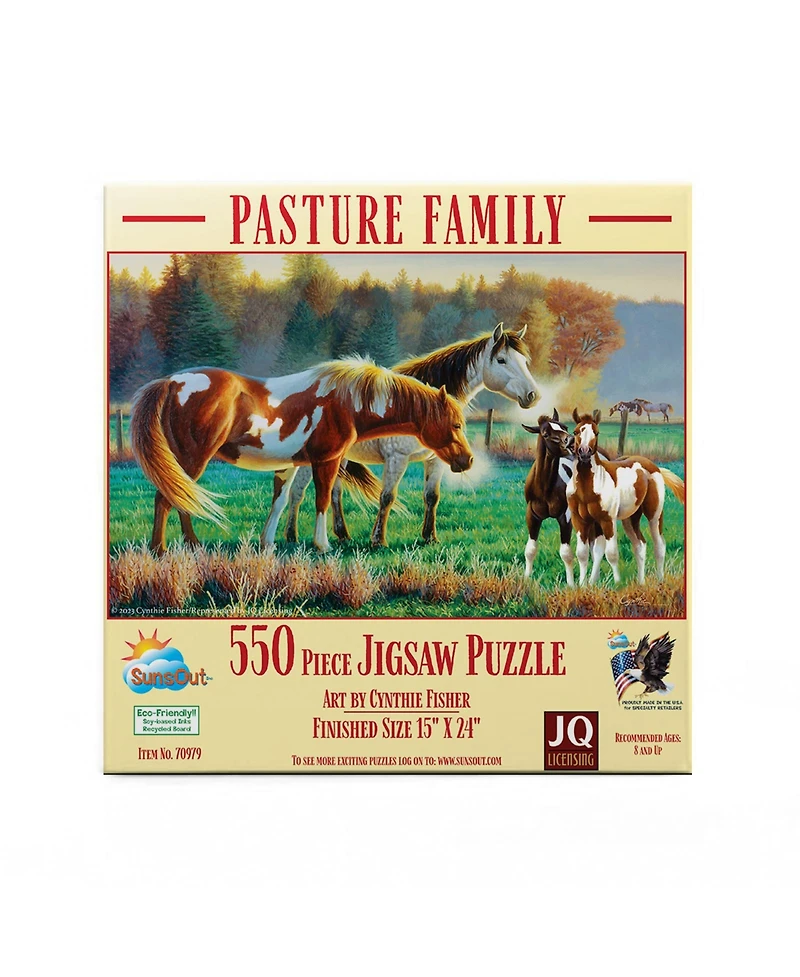 SunsOut Pasture Family 550 piece Jigsaw Puzzle for Adults