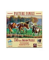 SunsOut Pasture Family 550 piece Jigsaw Puzzle for Adults