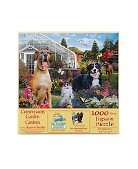 SunsOut Conservatory Garden Canines 1000 piece Jigsaw Puzzle for Adults