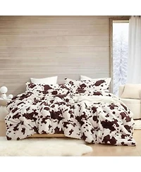 Coma Inducer Cow Crush Oversized Comforter Set Brown White.