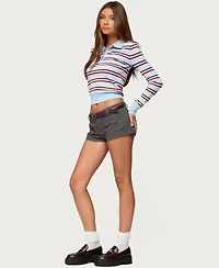 Edikted Women's Brayden Striped Polo Sweater