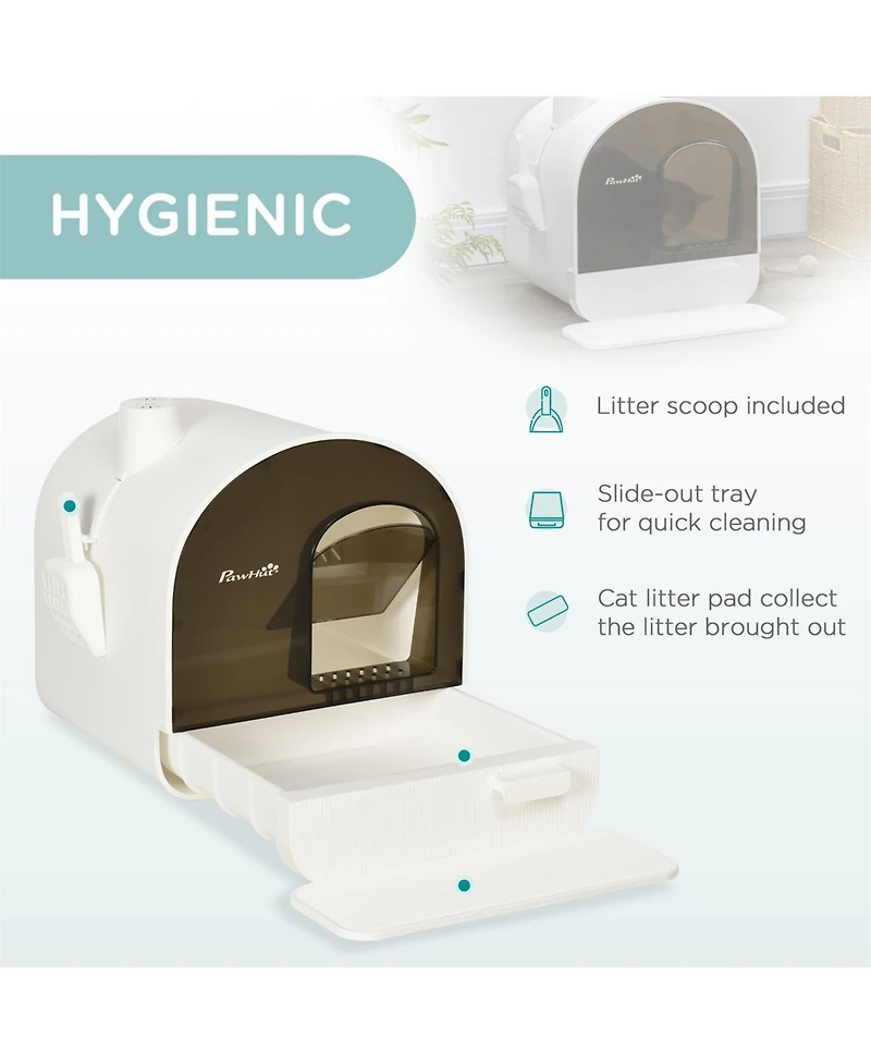 Aostirmotor Covered Cat Litter Box with Lid, Tray & Filter