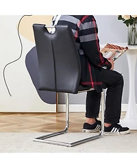 Streamdale Furniture Black Pu Dining Chair Set (6)