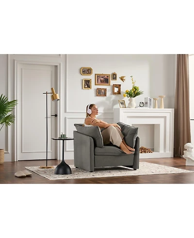 Streamdale Furniture Modern Style Chenille Oversized Armchair Accent Chair Single Sofa Lounge Chair for Living Room, Bedroom