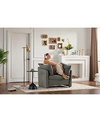 Streamdale Furniture Modern Style Chenille Oversized Armchair Accent Chair Single Sofa Lounge Chair for Living Room, Bedroom