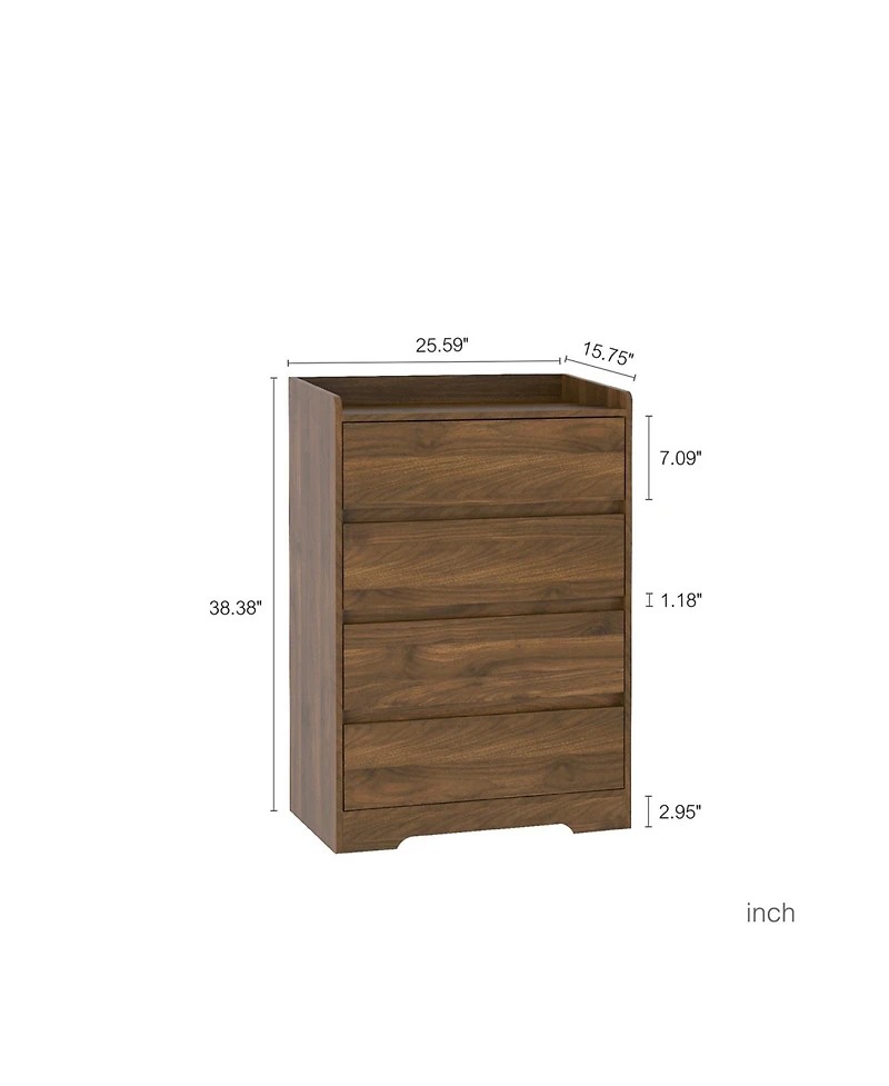 Streamdale Furniture 4 Drawer Waterproof Dresser - Modern Wooden Cabinet