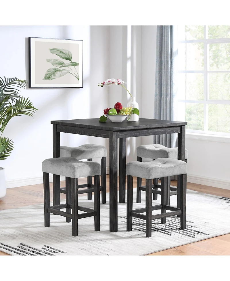 Streamdale Furniture Streamdale 5-Piece Industrial Dining/Bar Table & Chairs Set