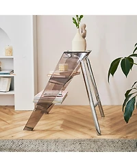 Streamdale Folding Ladder Stool - Brown, Multi-Functional, Anti-Slip
