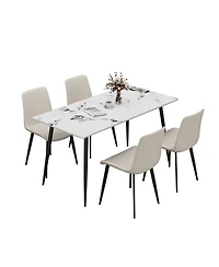 Streamdale Furniture Modern Faux Leather Dining Chairs - 4PCS