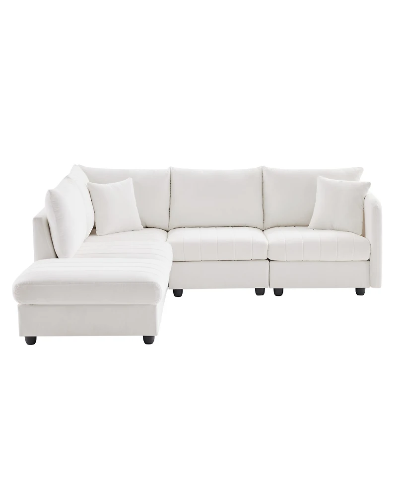 Streamdale Modern Modular Sectional Sofa w/ Ottoman & Pillows