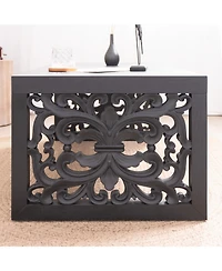 Streamdale Furniture Carved Wood Coffee Table - Ornate Side Panels