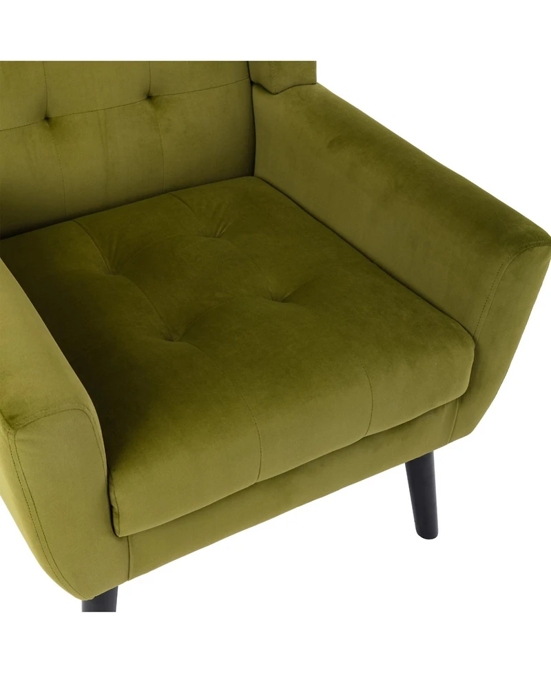 Streamdale Furniture Velvet Chair with Black Legs