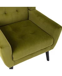 Streamdale Furniture Velvet Chair with Black Legs