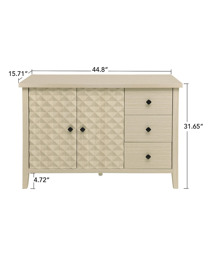 Streamdale Modern 2 Door 3 Drawer Storage Cabinet