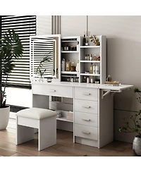 Streamdale Quality Vanity Table Durable, Stylish, Large Mirror & Storage