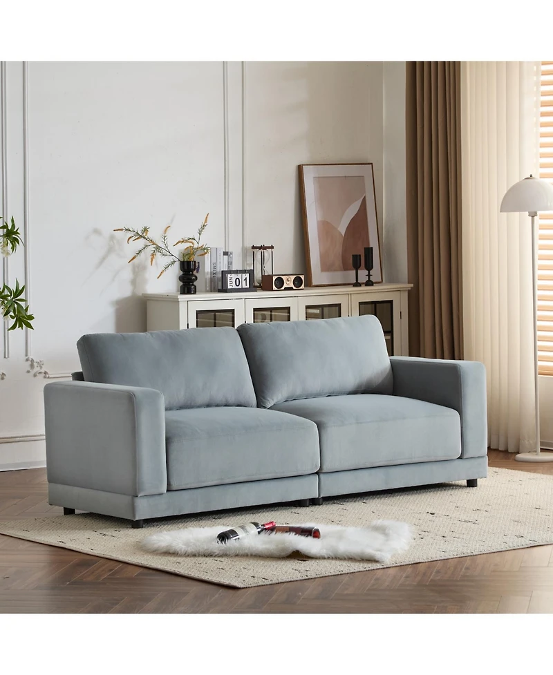 Streamdale Furniture 81" Modern Sofa - Deep Cushions & Wooden Legs