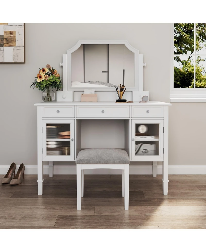 Streamdale Furniture Makeup Vanity Desk with Adjustable Mirror