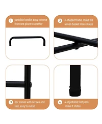 Streamdale Furniture 3 Tier Tray Table Paper Rope Woven Side Table (Natural)