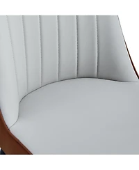 Streamdale Furniture Streamdale Gray & Brown Dining/Living Room Chairs, Pu Cushion, Metal Legs, 2-Piece Set