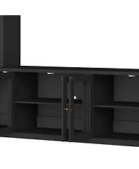 Streamdale Furniture Modern Entertainment Center Wall Unit - 80" Tv Stand, Black