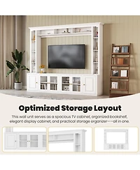 Streamdale Furniture Modern Entertainment Center Wall Unit - 80" Tv Stand, Black