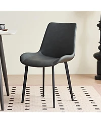 Streamdale Grey Pu Leather & Iron Leg Dining Table Set (2-Piece)