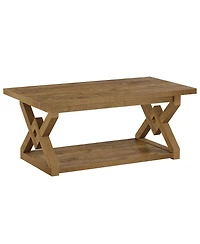 Tribesigns 2-Tier Coffee Center Table for Living Room, 47.24-Inch Farmhouse Rectangle Tea Cocktail Table