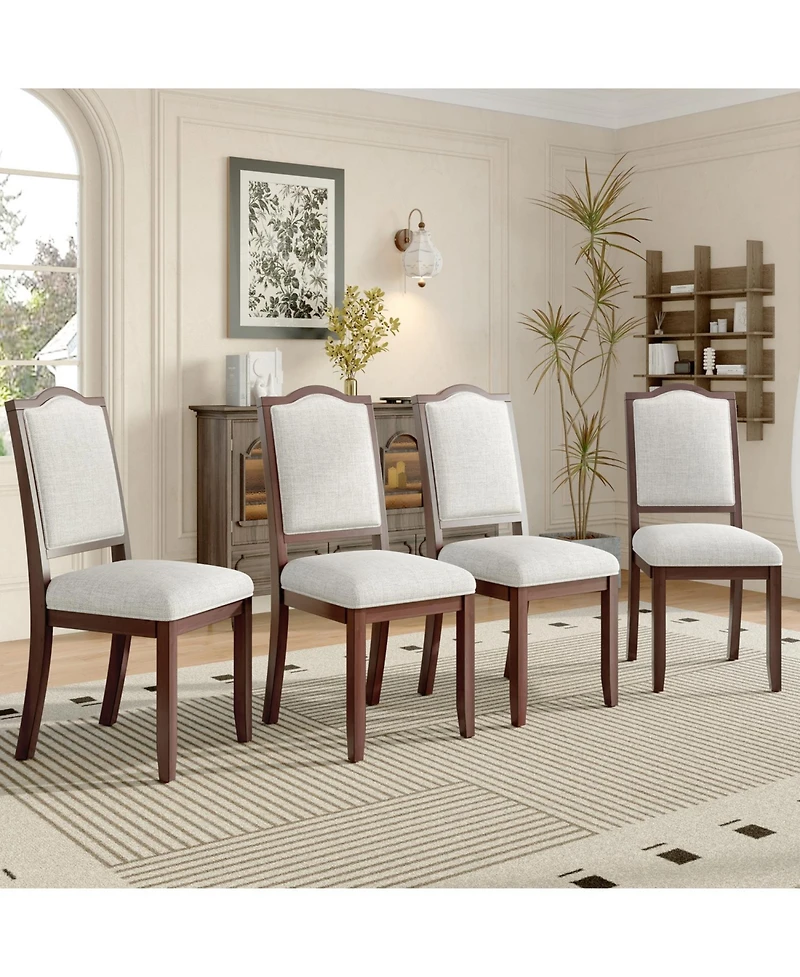 Streamdale Furniture Farmhouse Upholstered Dining Chairs Set of 4