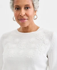 Style & Co Women's Floral Embroidered Sweater, Macy's Exclusive