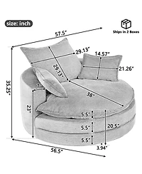 Streamdale Furniture Streamdale Swivel Barrel Chair with Pillows