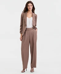Tahari Asl Women's Satin Pleat-Front Wide-Leg Pants
