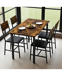 Streamdale Furniture Metal & Wood Dining Set for 4