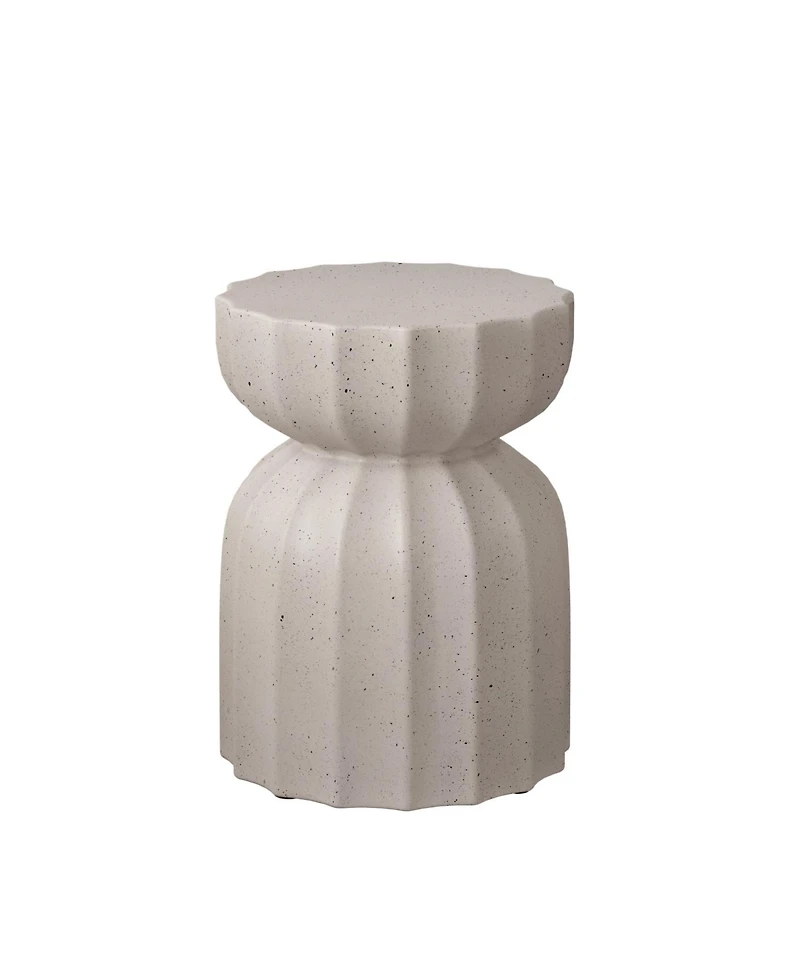 Streamdale Furniture 13" Modern Waterproof Coffee/Side Table Set, MgO Cement, Indoor/Outdoor, White, 2PC