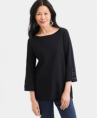 Style & Co Women's Lace-Up-Sleeve Knit Tunic, Macy's Exclusive