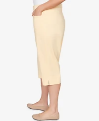Alfred Dunner Plus Classic Pastel Millenium Allure Clamdigger Pants