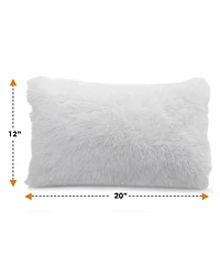 Cheer Collection Shaggy 2-Pack Decorative Pillows, 12" x 20"